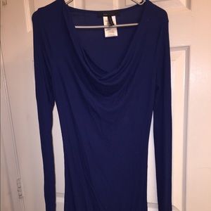 BCBG Max Azria Cowlneck Dark Blue Dress